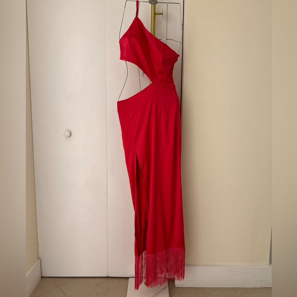 Cutout Maxi Dress with fringes
